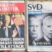 Svenska löpsedlar beskriver striden om presidentposten i USA. Foto: Michael Erhardsson/Mostphotos